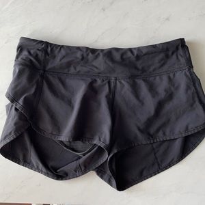 size 6 black lululemon shorts